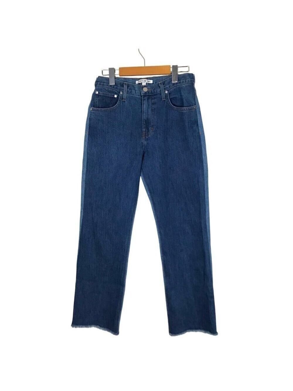 NWOT Elizabeth & James Patchwork High Rise Raw Hem Straight Jeans Size 26